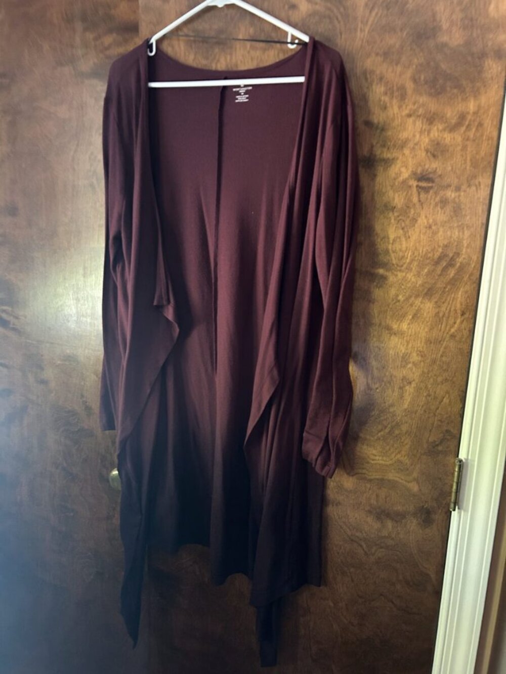 Worthington Burgundy Long Duster Cardigan, Size 1X